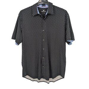 Buttercloth Micro Dot Knit Stretch Button Up Shirt Modern Comfort Retro Size XL